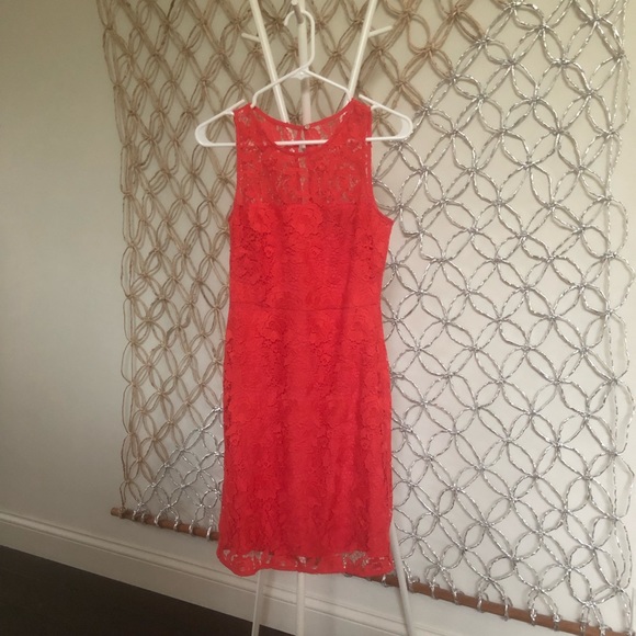 J. Crew Dresses & Skirts - SOLD J. Crew Coral Lace Sheath Dress - size 2
